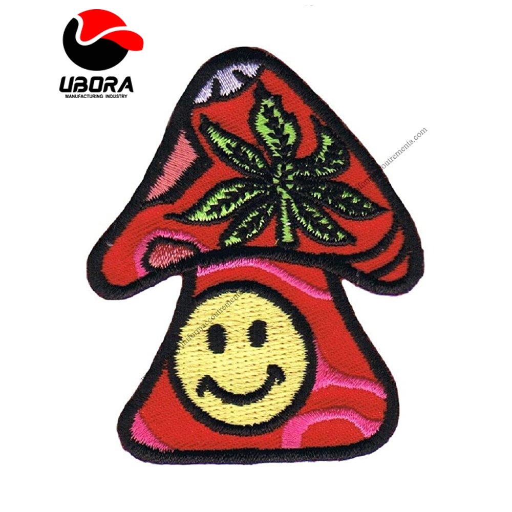 Spk Art Red Hippie Mushroom Embroidery Applique Iron On Patch, Sew on Patches Badge DIY Craft
